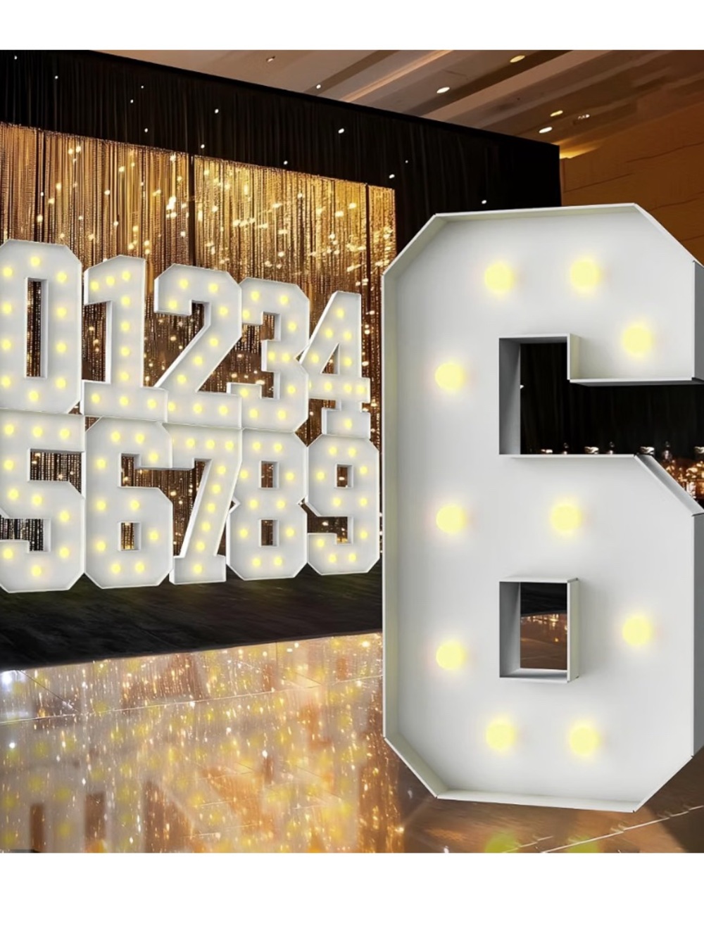 3FT #6 Marquee Light Up Number Marquee Large Led Sign Party Birthday Graduation